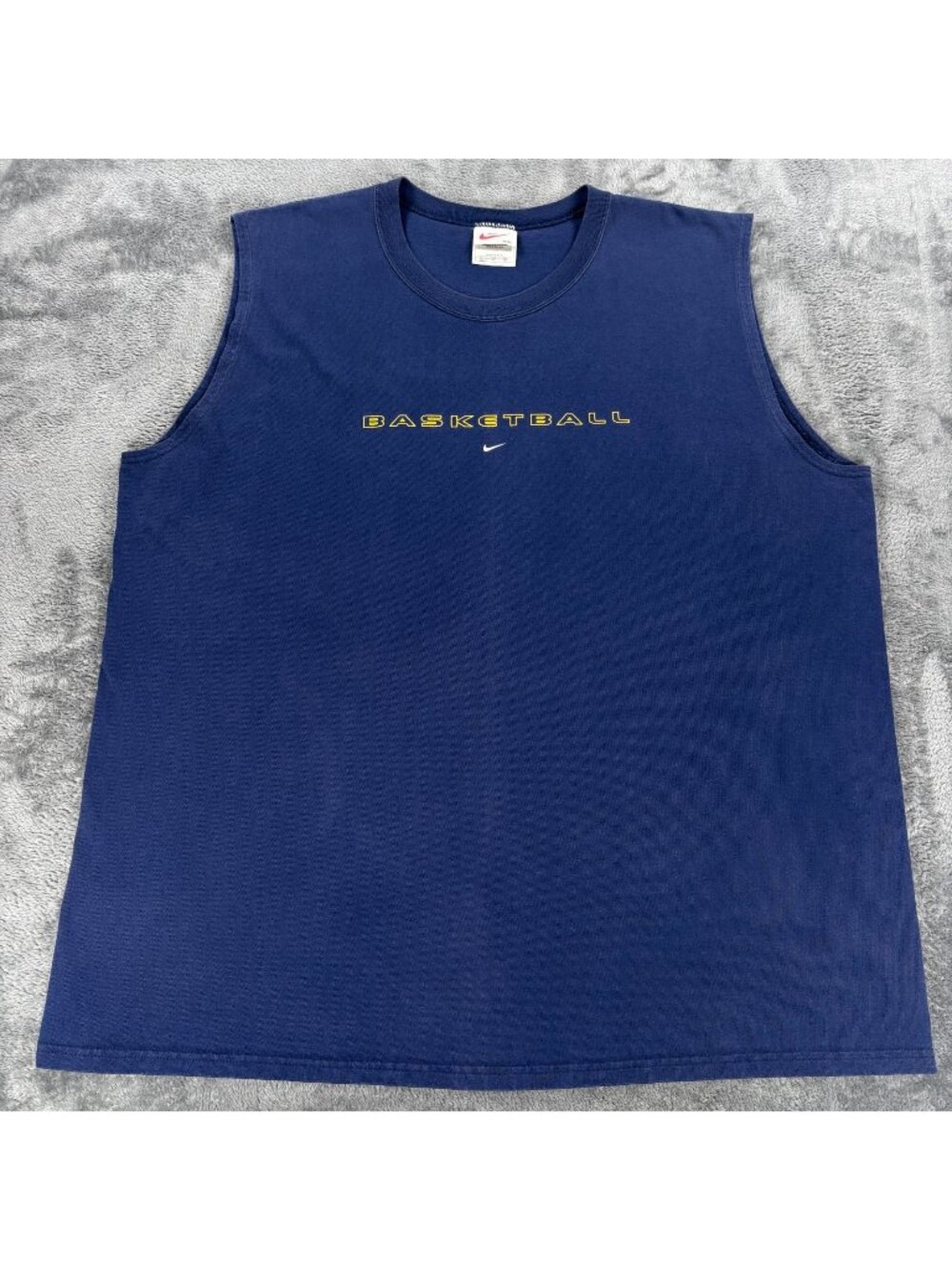 Vintage 90s Nike Basketball Sleeveless Tank Top Mens XXL Navy USA Made Swoosh